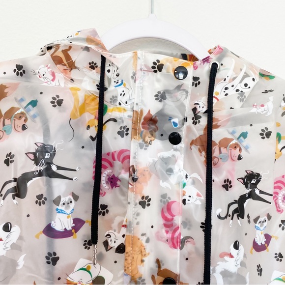 Disney Parks Reigning Cats and Dogs Rain Jacket Coat Clear Hooded Sz XS - Picture 4 of 13